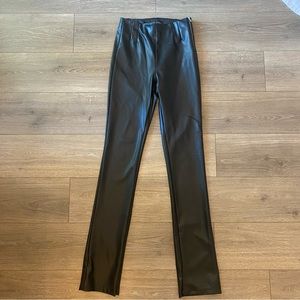 Zara Extra Long Faux Leather Leggings SIZE M